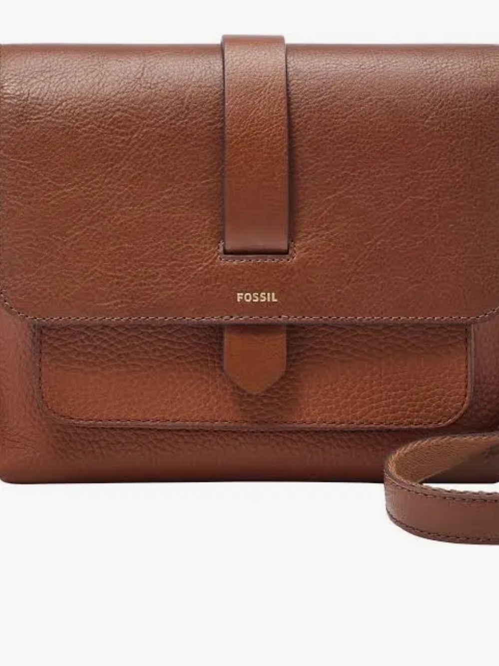 NWT Fossil Kinley Small Crossbody Brown Pebbled Leather Bag $150 MSRP